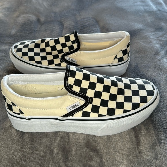 Vans Shoes - NEW Vans Slip On Sneakers Black, Off-white Checkerboard W6.5/M5 (Unisex)